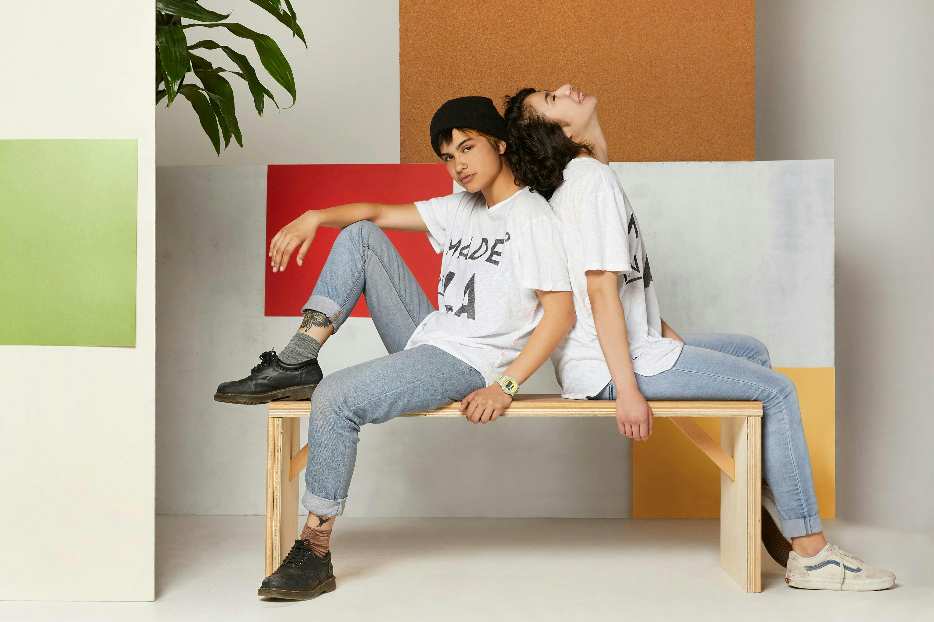 two models wearing Cisco's Made in LA brand and jeans 